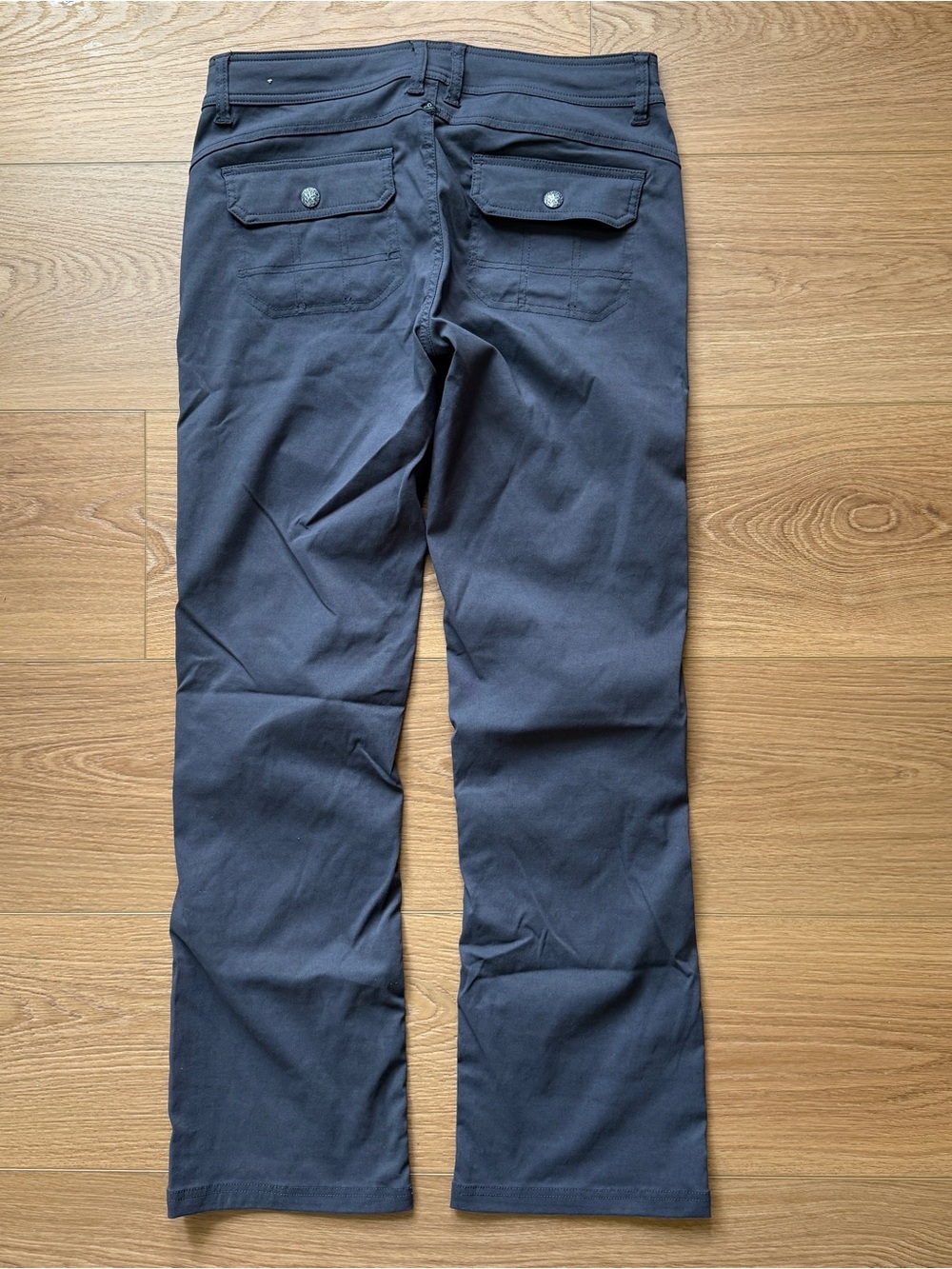 Prana Halle Straight Stretch Dark Grey Women Sz 10 Hiking Travel Comfort Roll Up - Picture 2 of 9
